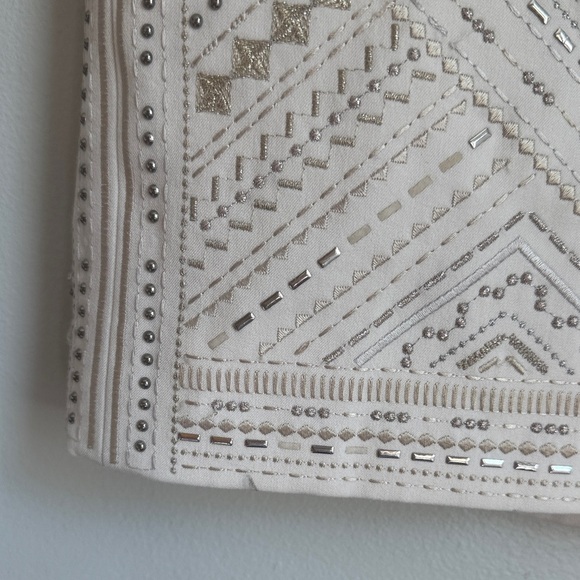 White House Black Market 0 White and Gold Geometric Pencil Skirt - Picture 3 of 11